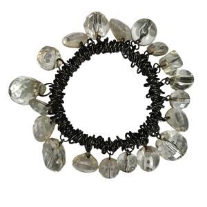 Clear Beaded Chunky Bauble Stretch Bracelet